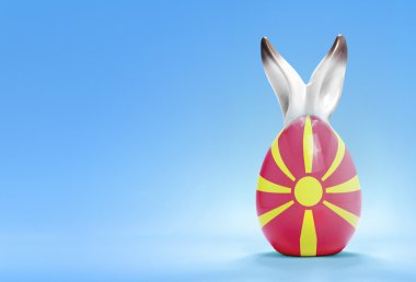 Colorful cute easter egg and the flag of Macedonia .(series)