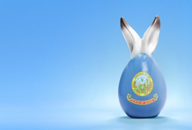Colorful cute easter egg and the flag of Idaho .(series)