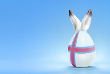 Colorful cute easter egg and the flag of Faroe Islands .(series)