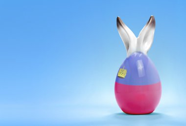 Colorful cute easter egg and the flag of Lichtenstein .(series)