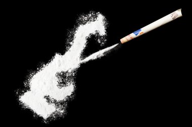 Powder drug like cocaine in the shape of Monaco.(series)