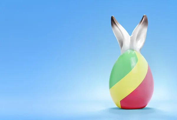 Colorful cute easter egg and the flag of Congo, Republic of the — Φωτογραφία Αρχείου