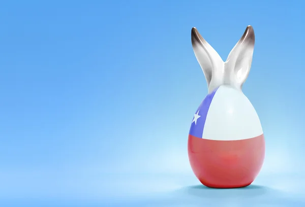 Colorful cute easter egg and the flag of Chile .(series) — Φωτογραφία Αρχείου