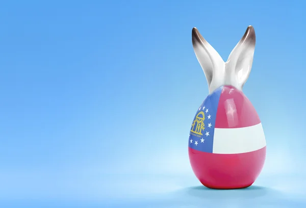 Colorful cute easter egg and the flag of Georgia .(series) — Stock Fotó