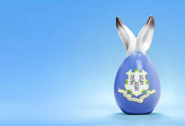 Colorful cute easter egg and the flag of Connecticut .(series) — Stock Fotó