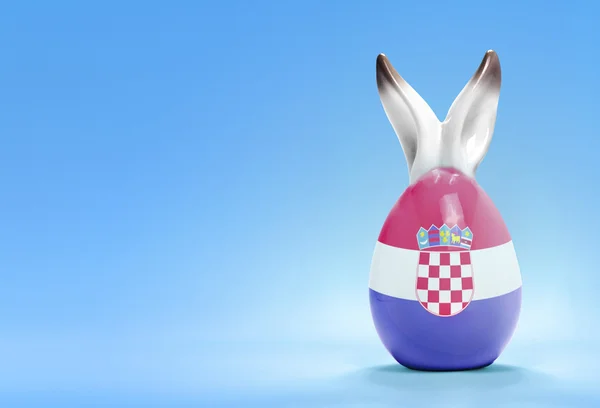 Colorful cute easter egg and the flag of Croatia .(series) — 스톡 사진