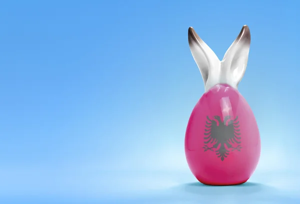Colorful cute easter egg and the flag of Albania .(series) — Φωτογραφία Αρχείου