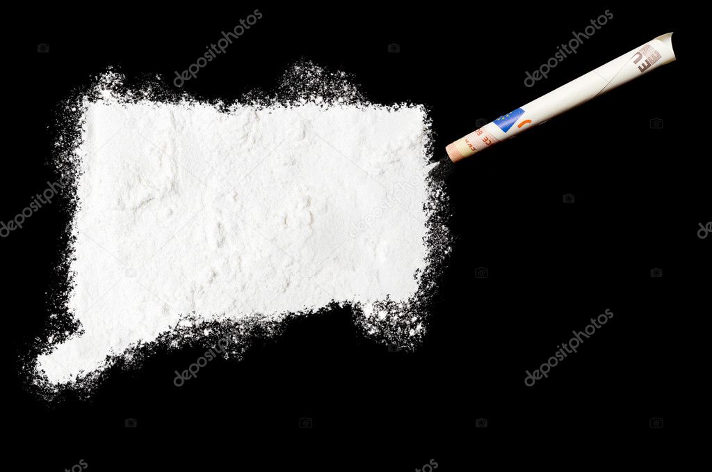 Powder drug like cocaine in the shape of Connecticut.(series)
