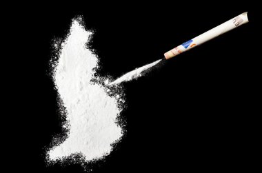Powder drug like cocaine in the shape of Lichtenstein.(series)