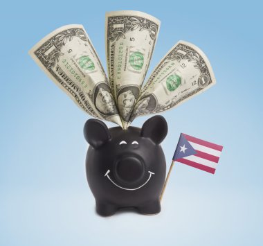 Bir Doları banknot Porto Riko mutlu bir servet içinde. (seri