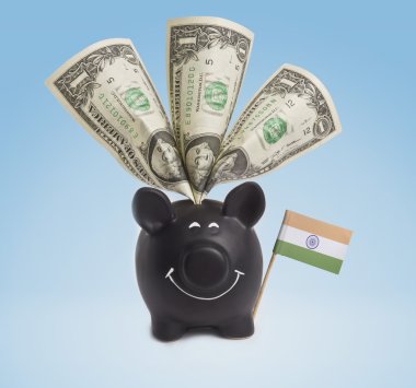 Bir Doları banknot olarak Hindistan'ın mutlu bir servet. (seri)