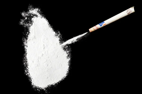 Powder drug like cocaine in the shape of Sri Lanka.(series) — Stock fotografie