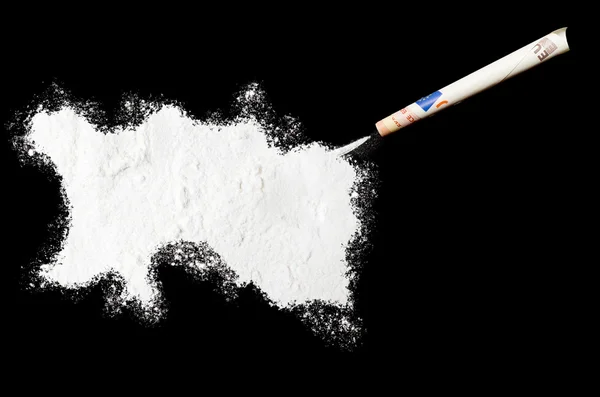 Powder drug like cocaine in the shape of Jersey.(series) — Stock Photo, Image