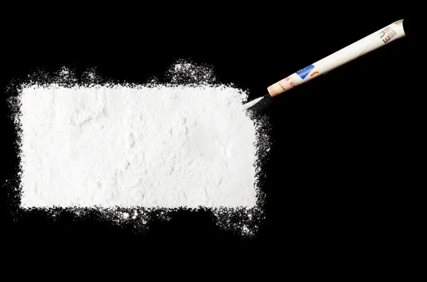 Powder drug like cocaine in the shape of Kansas.(series) — Stockfoto