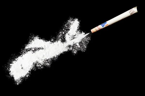 Powder drug like cocaine in the shape of Nova Scotia.(series) — Stock Photo, Image