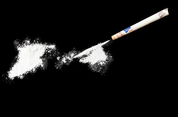 Powder drug like cocaine in the shape of Midway Islands.(series) — Stock Photo, Image