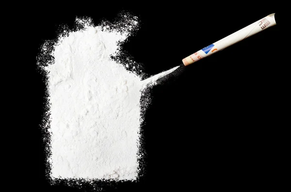 Powder drug like cocaine in the shape of Northern Territory.(ser 图库照片