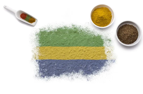 形成的加蓬国旗的香料。(系列) — 图库照片