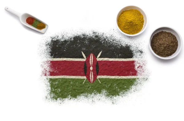 Koření, tvořící Keňská vlajka. (série) — Stock fotografie