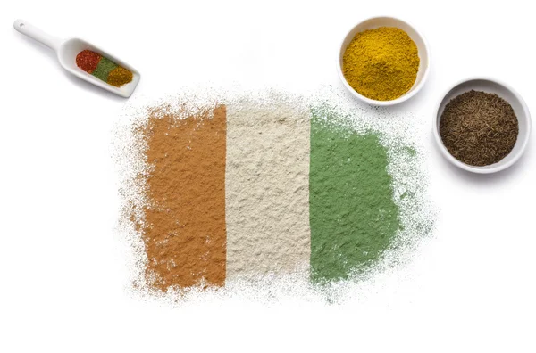 Spices forming the flag of Ivory Coast.(series) — Stock Photo, Image