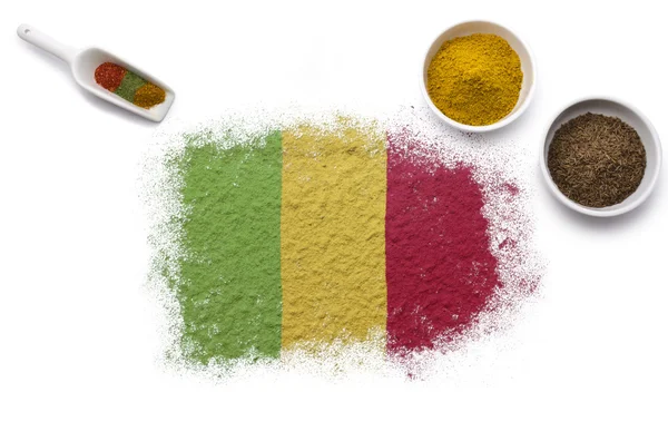 Kryddor som bildar flaggan för Mali. (serien) — Stockfoto