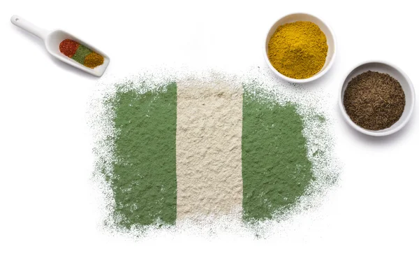 Fűszerek alkotó Nigéria zászlaja. (a sorozat) — Stock Fotó