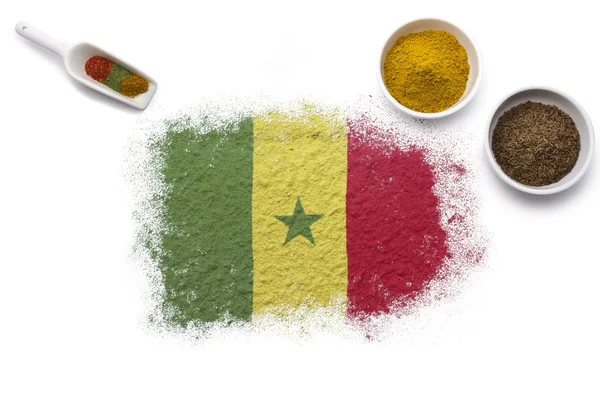 Especias que forman la bandera de Senegal. (serie ) — Foto de Stock