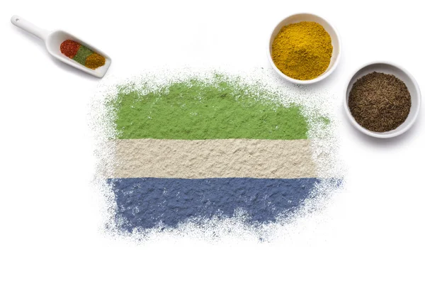 形成的塞拉利昂旗子的香料。(系列) — 图库照片