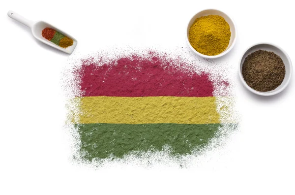 Spices forming the flag of Bolivia.(series) — Stock Photo, Image