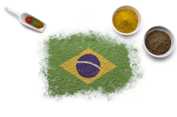 Spices forming the flag of Brazil.(series) — Stock Photo, Image