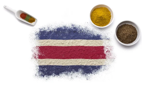 Costa Rica zászlaja alkotó fűszerek. (a sorozat) — Stock Fotó