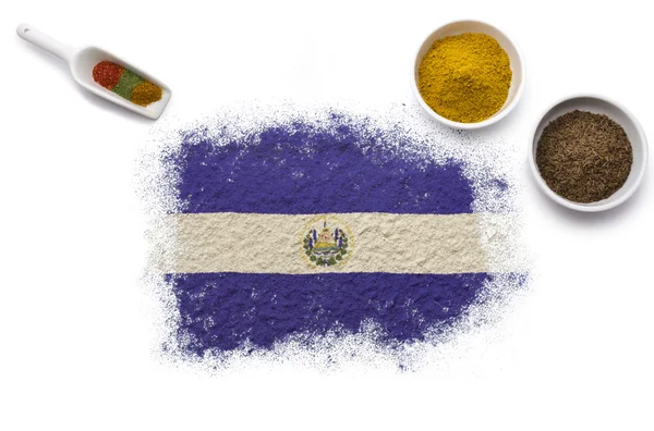 엘살바도르의 국기를 형성 하는 향신료 (시리즈) — 스톡 사진