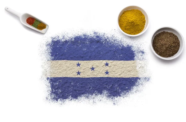 Especiarias que formam a bandeira de Honduras. (série ) — Fotografia de Stock