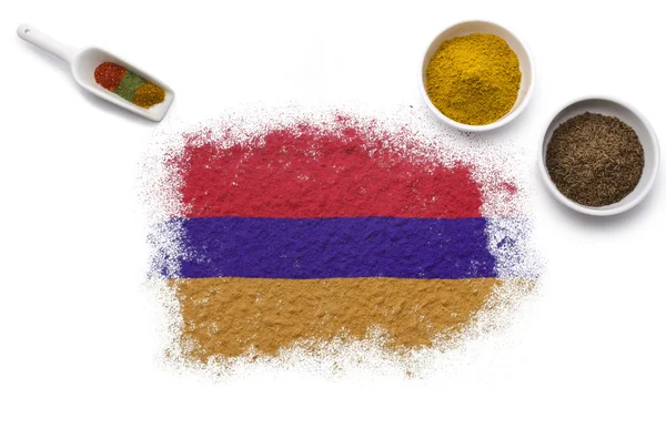 Gewürze, die die Flagge Armenias bilden. (Reihe) — Stockfoto