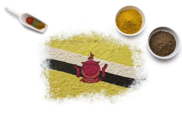 Brunei zászlaja alkotó fűszerek. (a sorozat) — Stock Fotó