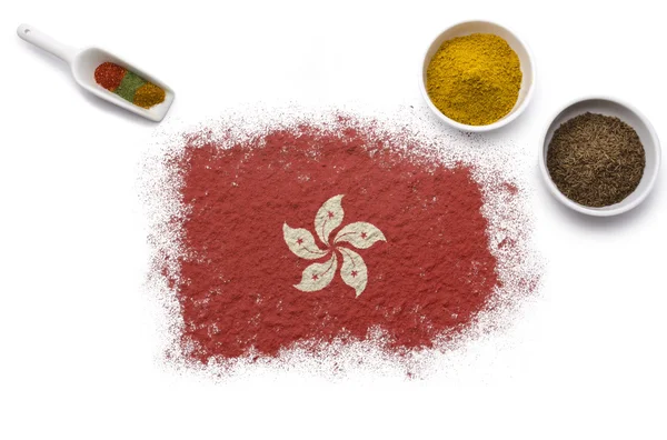 Spices forming the flag of Hong Kong.(series) — Stock Photo, Image