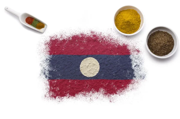 形成的老挝国旗的香料。(系列) — 图库照片