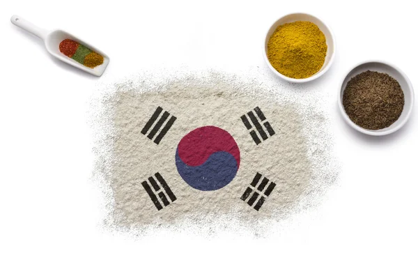 Spices forming the flag of South Korea.(series) — Stock Photo, Image