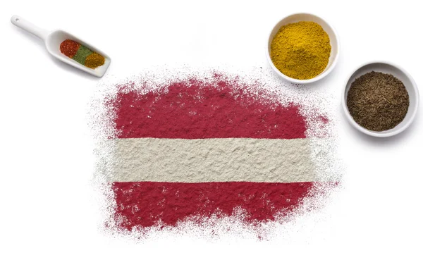 Spices forming the flag of Austria.(series) — Stock Photo, Image