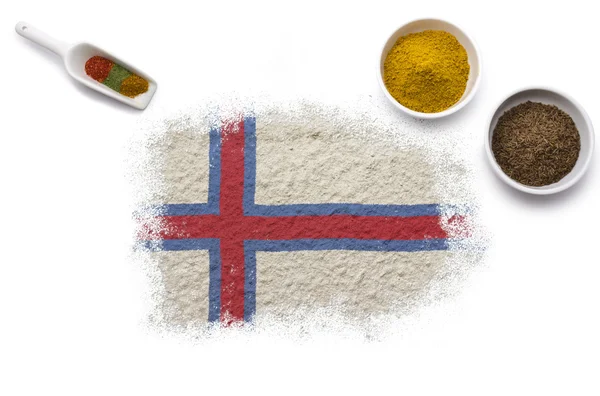 Spices forming the flag of Faroe Islands.(series) — Stock Photo, Image