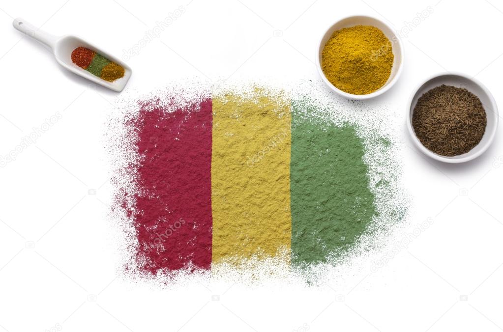Spices forming the flag of Guinea.(series)