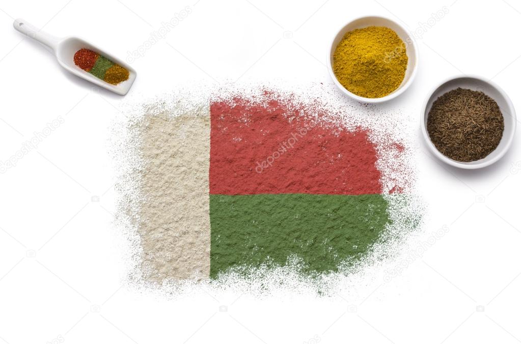 Spices forming the flag of Madagascar.(series)