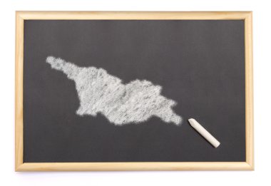 Blackboard bir tebeşir ve Gürcistan üzerine çizilmiş şekil ile. (se
