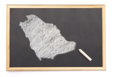 Blackboard bir tebeşir ve Suudi Arabistan üzerine çizilmiş şekil