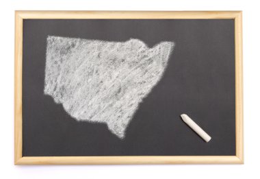 Blackboard bir tebeşir ve New South Wales çizilmiş o şekli ile
