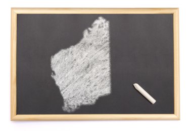 Blackboard bir tebeşir ve Batı Avustralya çizilmiş şekil