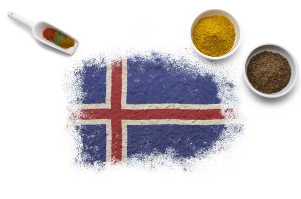 Spices forming the flag of Iceland.(series) — Stock Photo, Image