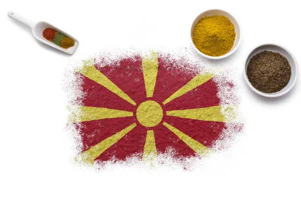 Koření, které tvoří vlajka Makedonie. (série) — Stock fotografie