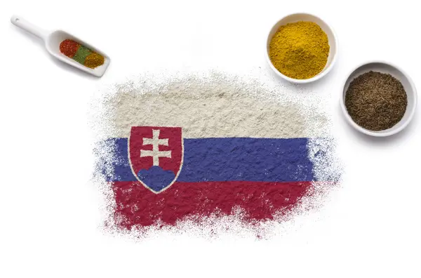 Épices formant le drapeau de la Slovaquie. (séries) ) — Photo