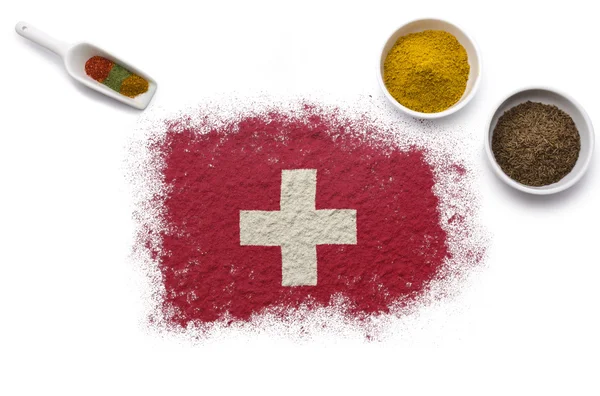 Specerijen vormen de vlag van Zwitserland. (serie) — Stockfoto